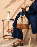 Borsa Baia in Pelle e Paglia | Secchiello Luxury Campi Flegrei