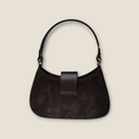 Retro della borsa Sophia che mostra la texture morbida e il colore intenso del pregiato camoscio toscano.