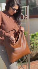 Borsa Ambra in Pelle Dollaro | Grande Borsa a Spalla Luxury