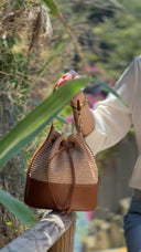 Borsa Baia in Pelle e Paglia | Secchiello Luxury Campi Flegrei